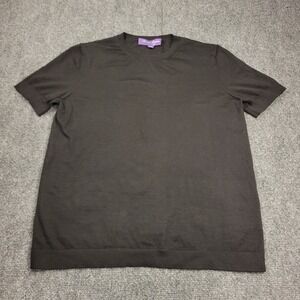Ralph Lauren Purple Label Cashmere Jersey Sweater Shirt Womens‎ XL Black $1090